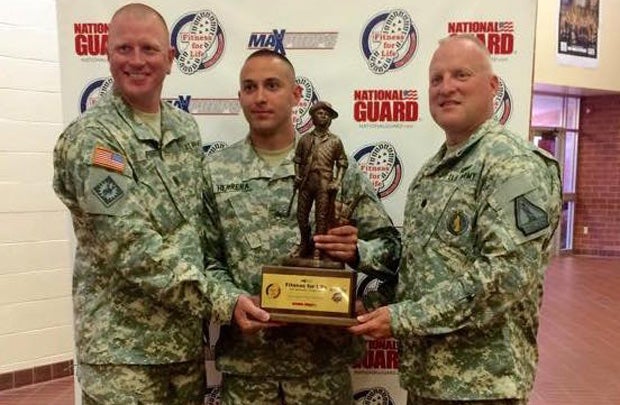 SMA Shawn Fisher, SGT Edwardo Herrera and LTC Dean Hunhoff