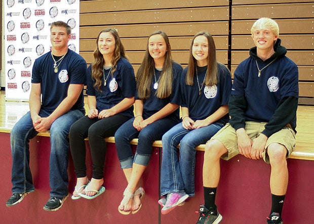 Torrington students getting ready for the ceremony to start.