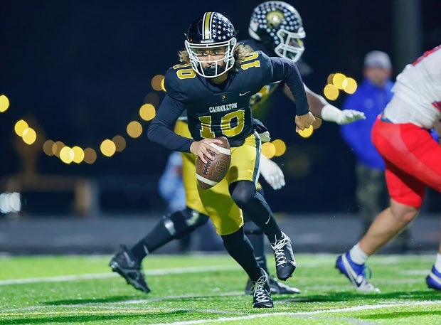 Carrollton quarterback Julian Lewis leads the Trojans in search of their first state title since 1998. In 2023, the USC commit threw for 3,094 yards and 48 touchdowns as Carrollton went 11-2. (Photo: Ben Ennis)