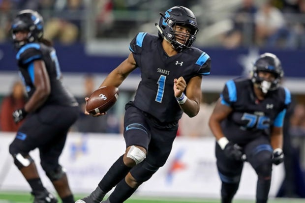 Class 5A Division 1 championship game MVP Kyron Drones threw for 185 yards and ran for 133 more in win for Shadow Creek.
