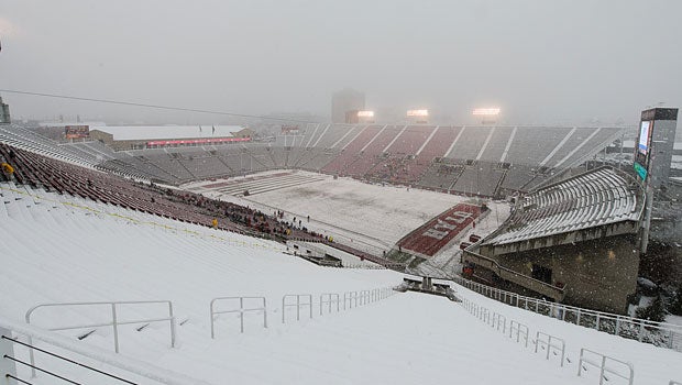 Rice-Eccles Stadium, U of U before a playoff game in Utah.