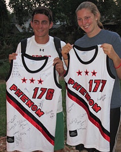 James Lock and Devon Roeper pose with
their Phenom jerseys.
