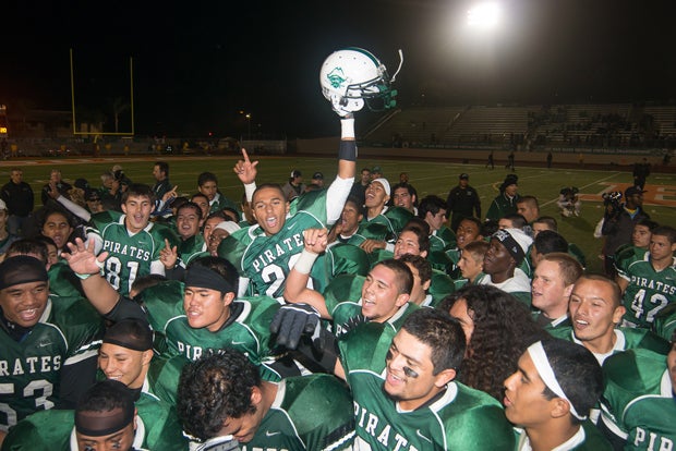 Oceanside, shown after winning a 2012 section title, is the most dominant team in the San Diego Section during the MaxPreps era.