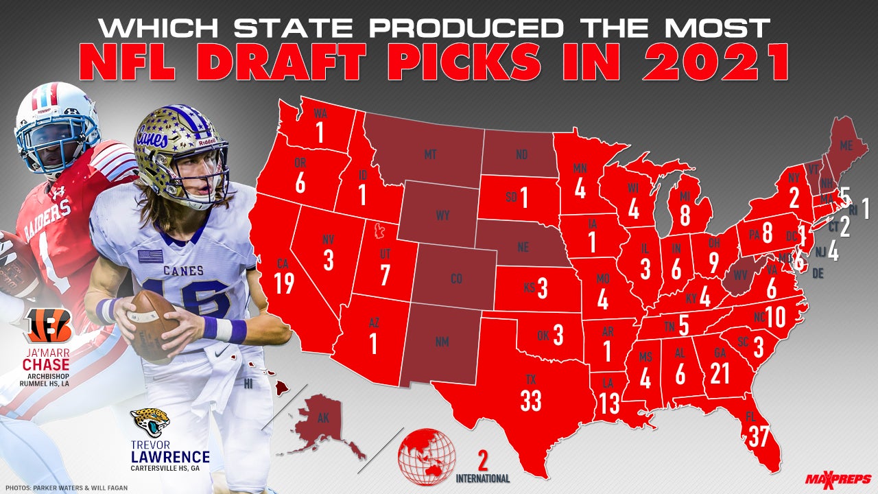 2021 NFL Draft: State-by-state look at where all draftees played high  school football