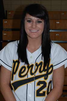 Casi Rohr might be famous for herpitching, but the Perry star alsois comfortable receiving pitches asa catcher.