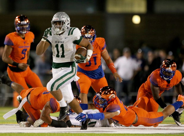 De La Salle senior Henry To'oto'o is being recruited heavily as a linebacker, but last week he rushed for touchdowns of 53 and 55 yards in a 27-21 win over Bishop Gorman.