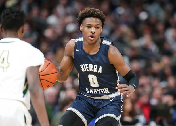 Bronny James has missed Sierra Canyon's shortened 2020-21 spring season due to a knee injury. 