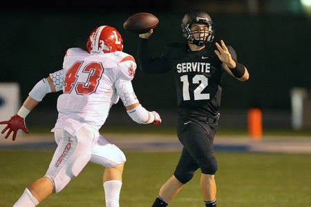 Cody Pitman threw for 276 yards and two touchdowns in the decisive win over previously-unbeaten Orange Lutheran on Friday. 