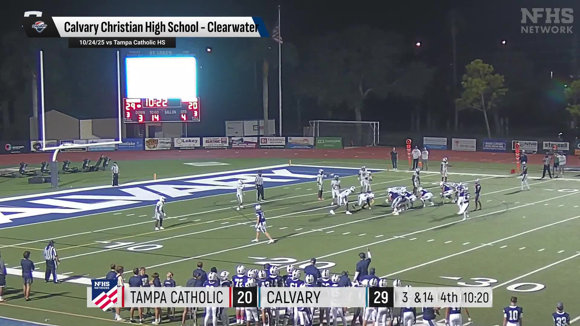Football Recap: Calvary Christian Picks Up Fourth Straight Win at Home