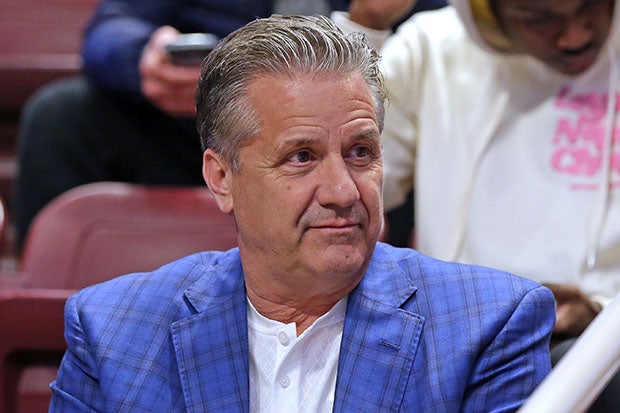 Kentucky head coach John Calipari was on hand to see Adou Thiero in Pennsylvania's Class 4A state championship game.