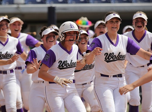 Riverton players celebrate their Utah 6A state title victory.