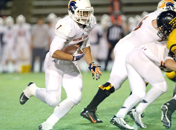 Brandon Wellington rushed 33 times for 110 yards helping Eastside Catholic to a win over Bellevue Friday night. 