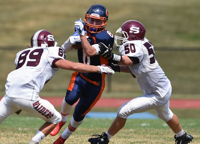 Scarsdale and Greeley got together in Chappaqua Saturday afternoon for the opening of the NYSPHSAA season. Following two weather-related delays, the suspension of the game until Sunday, and one overtime period, Scarsdale pulled out a 27-21 win.