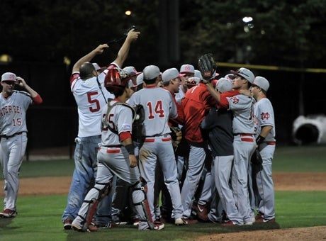 Mater Dei celebrates its Boras Classic regional victory over Oaks Christian, and now has a date with Pleasant Grove in Saturday's "de facto" state final.