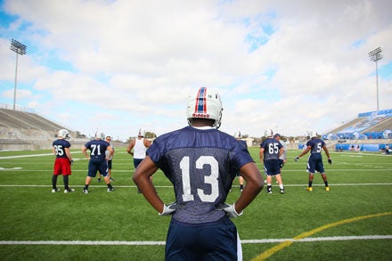 Greg Garmon sees the whole field, not only in this final walk through at Kelly Reeves Athletic Complex Tuesday, but every day of his life.