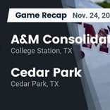 Football Game Recap: Cedar Park Timberwolves vs. A&amp;M Consolidated Tigers