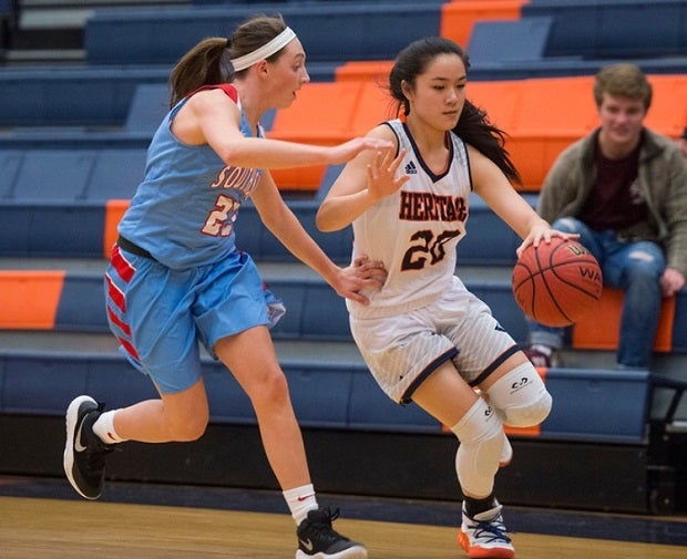 Hannah Schmidt has shown improvement on the basketball court due to her dedication. The junior shows up early and leaves late to work on her game.