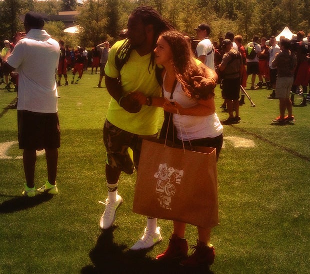 Seahawks defensive back Richard Sherman makes an appearance at The Opening.