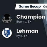 Football Game Recap: Lehman Lobos vs. Boerne-Champion Chargers