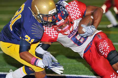 D'Vontis Arnold won the game for Miramar with his second touchdown of the night. It catapulted No. 24 Miramar to an upset win over No. 5 St. Thomas Aquinas.