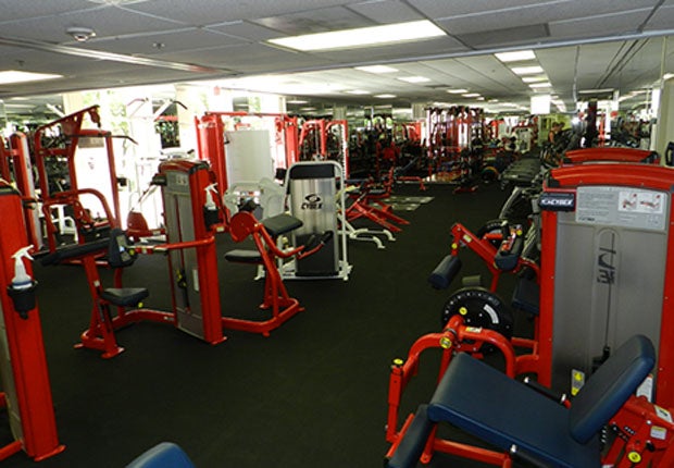 Oxbridge Academy's state-of-the-art weight room.