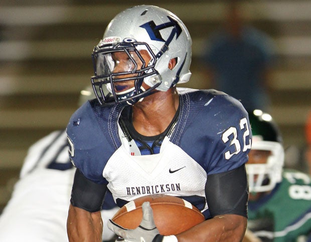 Samaje Perine as a sophomore at Hendrickson (Pflugerville, Texas), where he racked up more than 3,500 yards rushing and 28 touchdowns in his final two seasons.