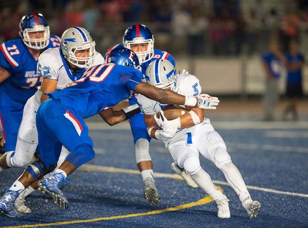 Folsom's Ariel Ngata devours a ball carrier.