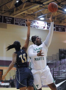 St. Mary's post Chantel Osahor hopes
to lead the Knights to a first-ever
national title for an Arizona school.