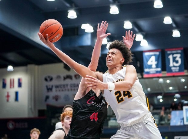 Jalen Lewis goes up for the layup during his freshman year at Bishop O'Dowd.