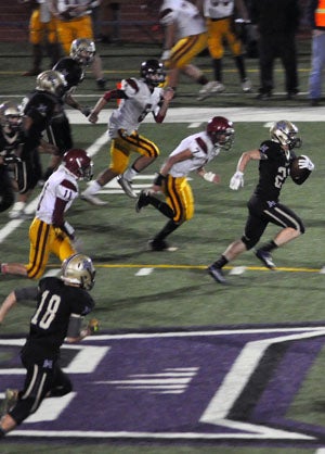Hermiston's Cory Adams is off to the races.