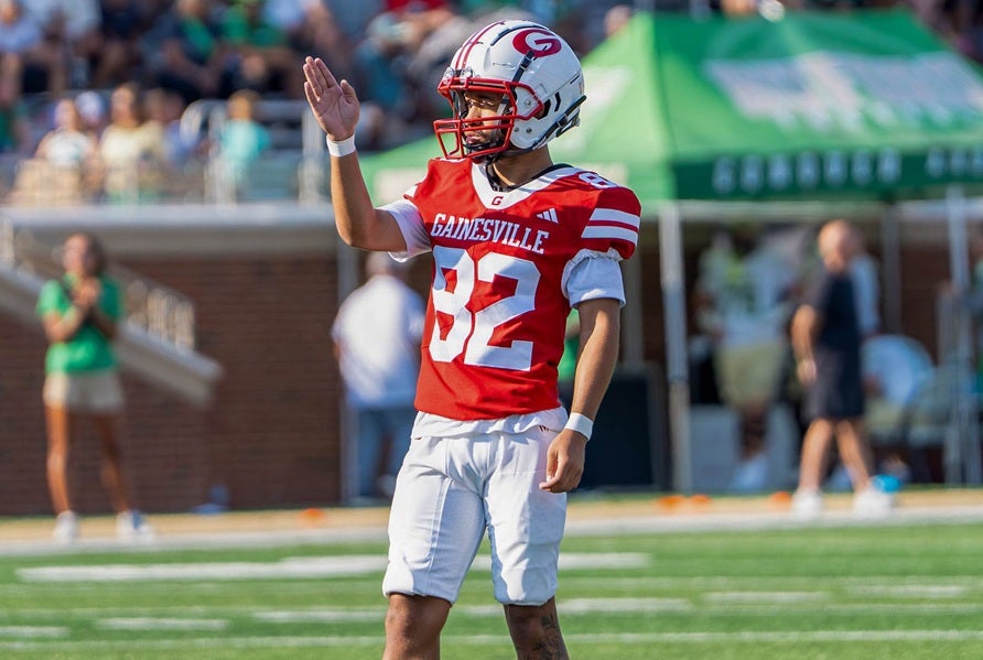 Dwayne Carter III created a social media frenzy after kicking a pair of field goals for Gainesville over the weekend. The world became fascinated with Carter, who is the son of Grammy-winning rapper Lil Wayne. (PHOTO: Johnel Everett)