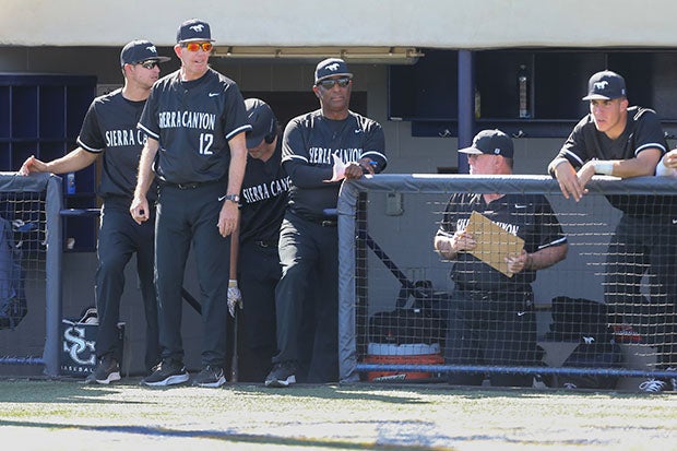 Sixteen-year MLB veteran Jerry Royster (center) and his Sierra Canyon program are off to a hot start.