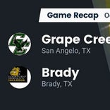 Football Game Recap: Grape Creek Eagles vs. Brady Bulldogs