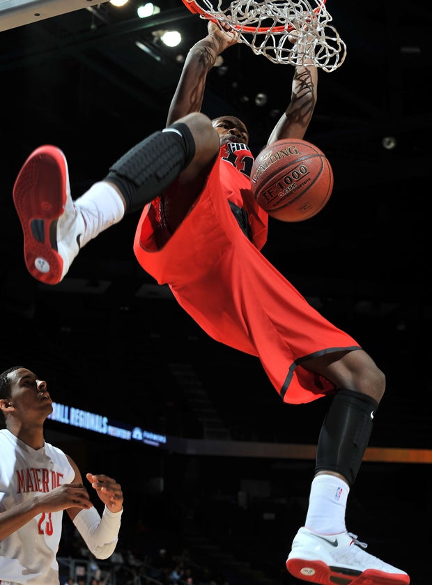 Cameron Young of Westchester throws down a dunk.