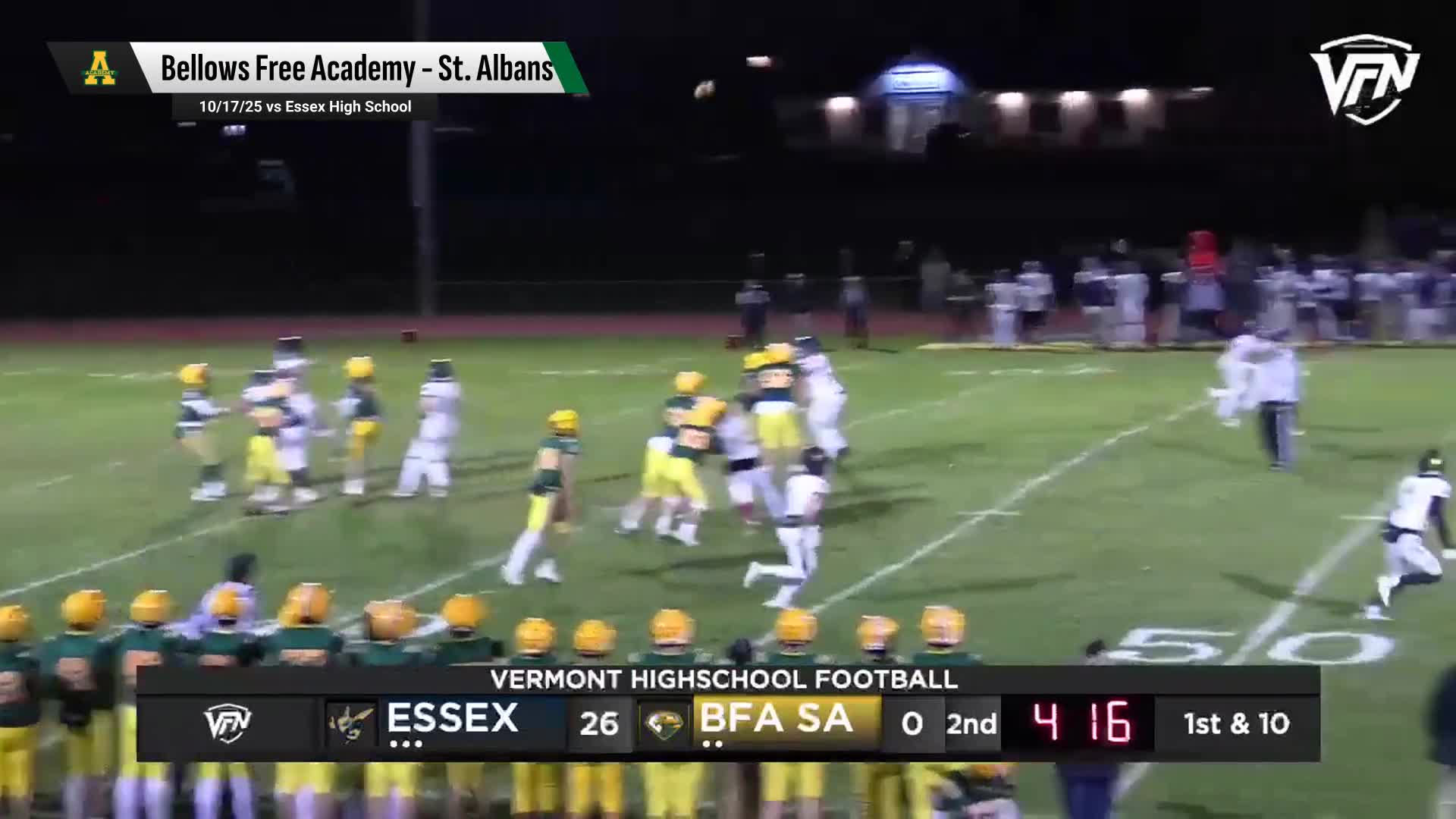 Football Recap: Bellows Free Academy Sets Scoring Season-High Against Mt. Mansfield + How To Watch