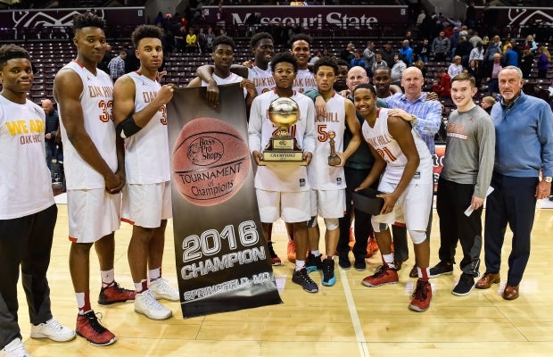 Oak Hill Academy celebrates a win in the 2016 final that will be tough to top.
