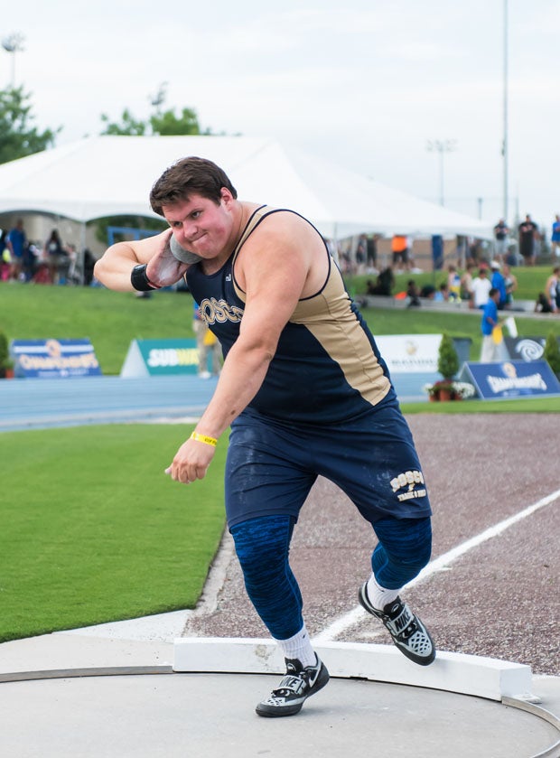 State and record-breaking shot put champion Matt Katnik, of St. John Bosco.