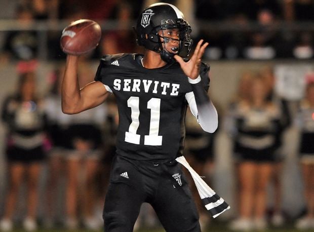 Travis Waller is Servite's dual threat at quarterback and will look to make the Orange Lutheran defense pay.