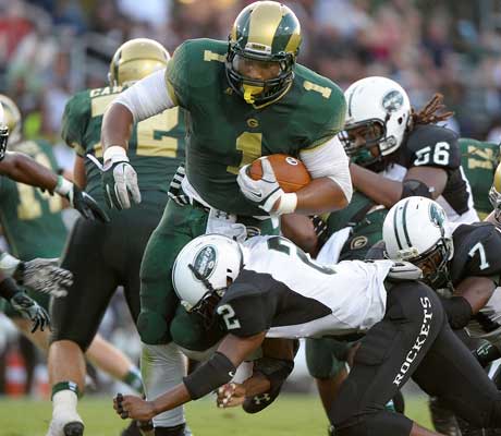 Robert Nkemdiche carries during his team's victory over visiting Central (Fla.).