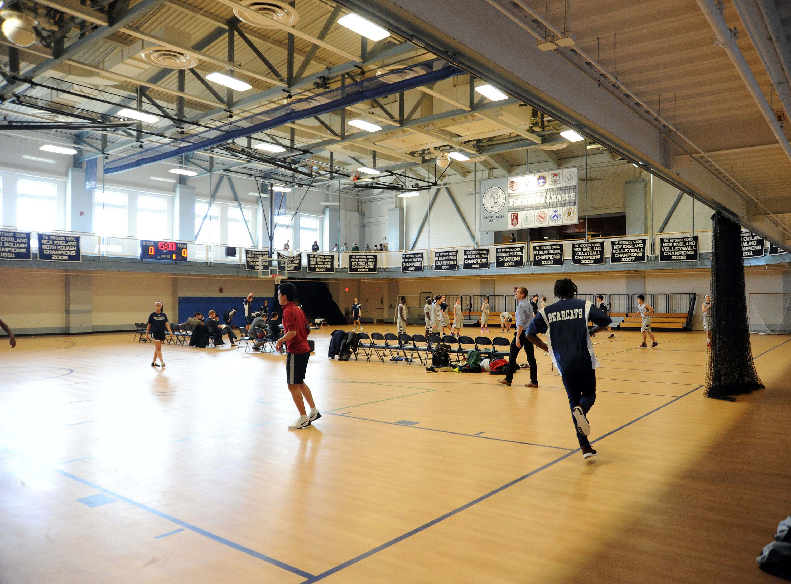 The 4,000-square foot field house inside the MAC features multiple playing courts and an elevated 1/11 of a mile track.