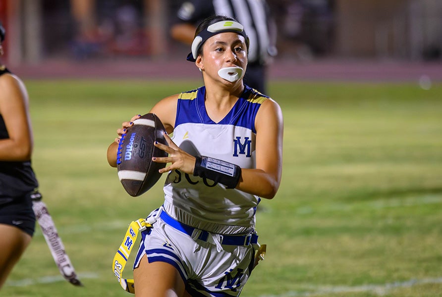 In two seasons at Vincent Memorial, Azul Trujillo has thrown for over 14,000 yards and 180 touchdowns. (PHOTO: Camilo Garcia Jr.)