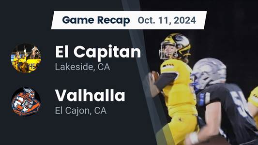 Football Recap: Valhalla Has No Trouble Against El Cajon Valley