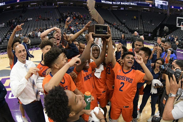 Roosevelt celebrates its first state title.
