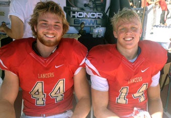 Orange Luthern MVPs Patrick Reardon and J.D. Pickett.