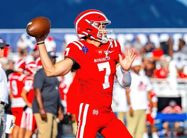 Cole Leinart, son of Heisman Trophy winner Matt Leinart, has transferred from Mater Dei to Newport Harbor. The sophomore appeared in two games this season for the top-ranked Monarchs. (Photo: Rene Morales)