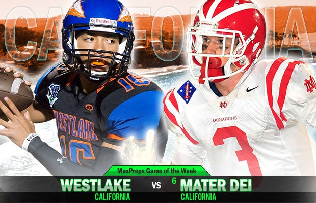 Mater Dei and Westlake, a pair of storied programs in Southern California, will do battle Thursday night to headline the Top 10 Games of the Week.