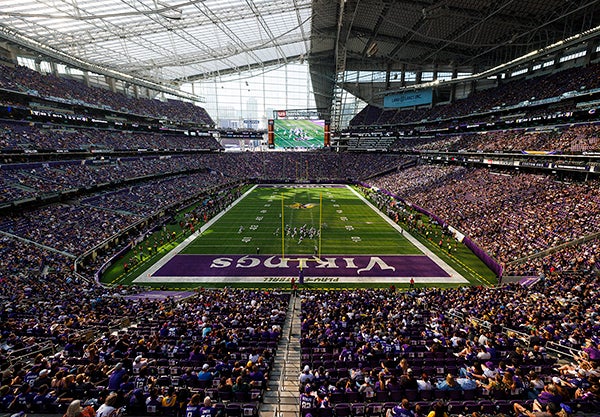Home of the Minnesota Vikings, U.S. Bank Stadium is one of nine venues hosting high school football state championships this fall that have hosted a Super Bowl. (Getty Images)