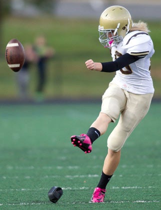 McHenry practices kicks before a recent game.