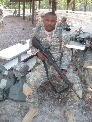 Sam Caldwell during one of his four deployments.