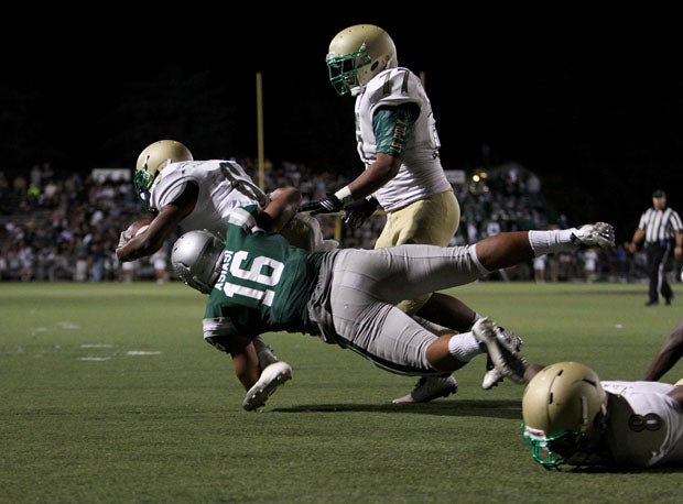 Devin Asiasi with one of his seven tackles leading a defense that allowed just 83 yards. 